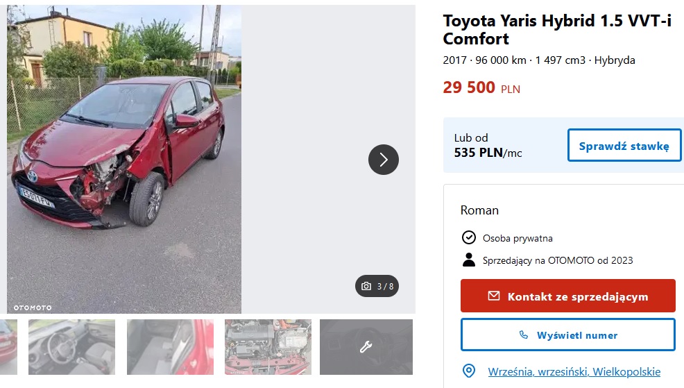 uszkodzony przód, poduszki ok